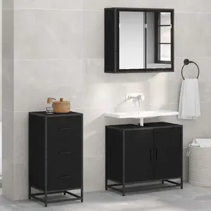 vidaXL Buffet Chêne noir 35.5 x 35 x 76 cm Bois d'ingénierie pas cher