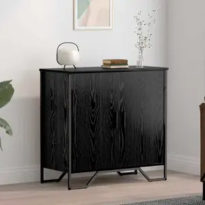 vidaXL Buffet Chêne noir 78 x 35.5 x 74.5 cm Bois d'ingénierie pas cher