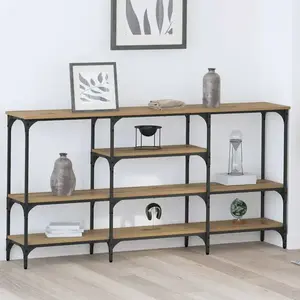 vidaXL Table console avec étagère chêne artisanal 160 x 29 x 80 cm pas cher