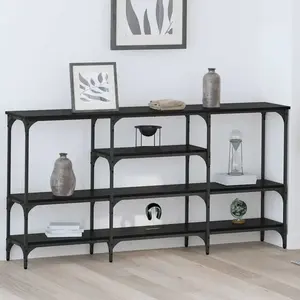 vidaXL Table console Chêne noir 160 x 29 x 80 cm Bois d'ingénierie pas cher