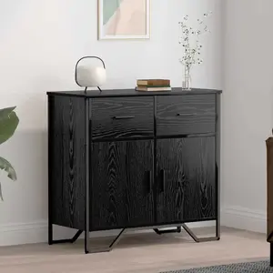 vidaXL Buffet Chêne noir 79.5 x 35.5 x 74.5 cm Bois d'ingénierie pas cher