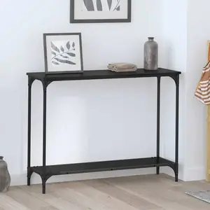 vidaXL Table console Chêne noir 101 x 30.5 x 75 cm Bois d'ingénierie pas cher