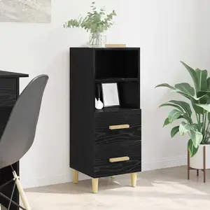 vidaXL Buffet Chêne noir 34 x 34,5 x 90 cm Bois d'ingénierie pas cher