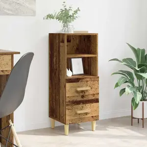 vidaXL Buffet Bois ancien 34 x 34,5 x 90 cm Bois d'ingénierie pas cher