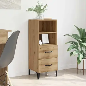 vidaXL Buffet chêne artisanal 34 x 34,5 x 90 cm Bois d'ingénierie pas cher