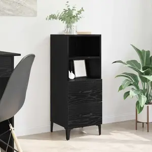 vidaXL Buffet Chêne noir 34 x 34,5 x 90 cm Bois d'ingénierie pas cher