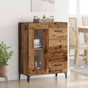 vidaXL Buffet Bois Ancien 69,5 x 34 x 90 cm Bois d'ingénierie et fer pas cher