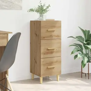 vidaXL Buffet chêne artisanal 34,5 x 34 x 90 cm Bois d'ingénierie pas cher