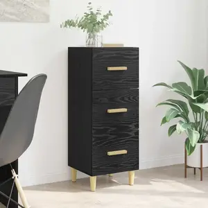 vidaXL Buffet Chêne noir 34,5 x 34 x 90 cm Bois d'ingénierie pas cher