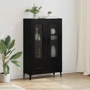 vidaXL Haut Armoire avec tiroir Chêne noir 70 x 31 x 115 cm pas cher