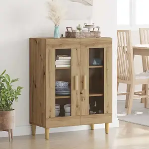 vidaXL Buffet Chêne artisanal 69,5 x 34 x 90 cm Bois d'ingénierie pas cher
