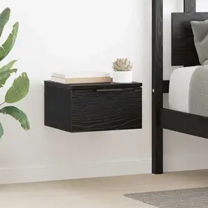 vidaXL Cabinet de chevet avec tiroir 2 pcs Chêne noir 34 x 30 x 20 cm pas cher