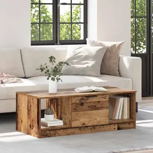 vidaXL Table basse Bois ancien 100 x 50 x 36 cm Bois d'ingénierie pas cher