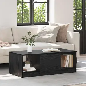 vidaXL Table basse Chêne noir 100 x 50 x 36 cm Bois d'ingénierie pas cher