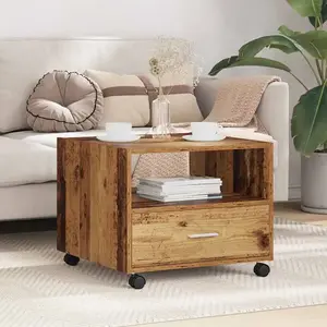 vidaXL Table basse Bois ancien 55 x 55 x 45 cm Bois d'ingénierie pas cher