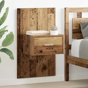 vidaXL Armoire de lit 2 pcs Bois ancien 48,5 x 32,5 x 80 cm pas cher