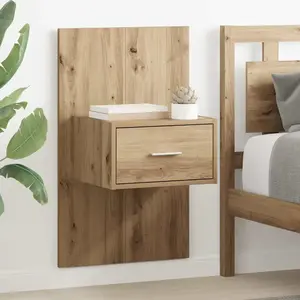 vidaXL Armoire de lit 2 pcs chêne artisanal 48,5 x 32,5 x 80 cm pas cher