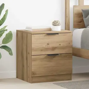 vidaXL Vidaxl Cabinet De Chevet 2 Pcs Chêne Artisanal 45 X 39 X 50 Cm pas cher