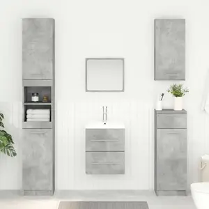 vidaXL Vidaxl Armoire D'évier Gris Béton 38,5 X 41 X 48 Cm Bois D'ingénierie pas cher