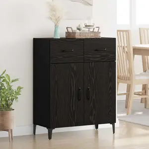 vidaXL Buffet Chêne noir 34 x 69.5 x 90 cm Bois d'ingénierie pas cher