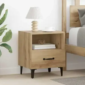 vidaXL Cabinet de chevet 2 pcs chêne artisanal 40 x 35 x 47.5 cm pas cher