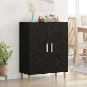vidaXL Buffet Chêne noir 70 x 34 x 90 cm Bois d'ingénierie pas cher