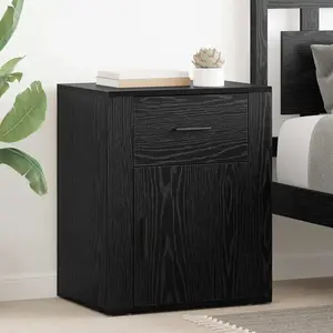 vidaXL Cabinet de chevet Chêne noir 50 x 36 x 60 cm Bois d'ingénierie pas cher
