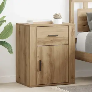 vidaXL Cabinet de chevet avec tiroir chêne artisanal 50 x 36 x 60 cm pas cher