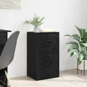 vidaXL Buffet avec tiroir Chêne noir 40 x 33 x 70 cm Bois d'ingénierie pas cher