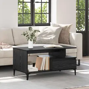 vidaXL Table basse Chêne noir 90 x 49 x 45 cm Bois d'ingénierie pas cher