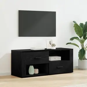 vidaXL Meuble TV Chêne noir 100 x 35 x 40 cm Bois d'ingénierie pas cher