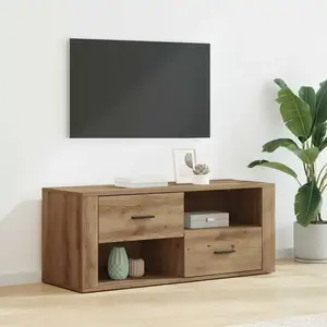 vidaXL Meuble TV Chêne artisanal 100 x 35 x 40 cm Bois d'ingénierie pas cher
