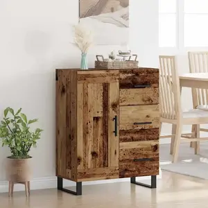 vidaXL Buffet Bois Ancien 69,5 x 34 x 90 cm Bois d'ingénierie et fer pas cher