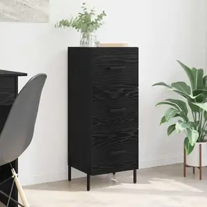 vidaXL Buffet Chêne noir 34 x 34,5 x 90 cm Bois d'ingénierie pas cher