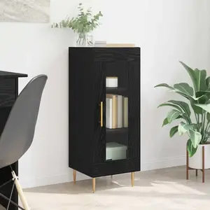 vidaXL Buffet Chêne noir 34 x 34,5 x 90 cm Bois d'ingénierie pas cher