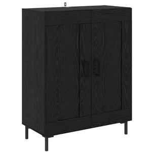 vidaXL Vidaxl Buffet Chêne Noir 69,5 X 34 X 90 Cm Bois D'ingénierie Et Fer pas cher