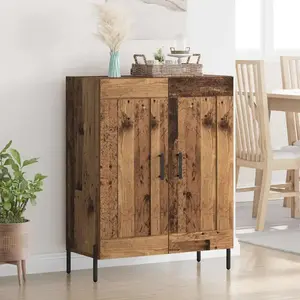 vidaXL Buffet Bois Ancien 69,5 x 34 x 90 cm Bois d'ingénierie et fer pas cher