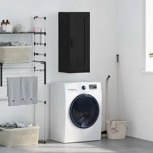 vidaXL Meuble mural Chêne noir 34,5 x 34 x 90 cm Bois d'ingénierie pas cher