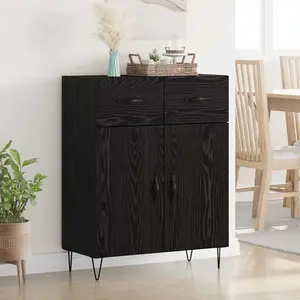 vidaXL Buffet Chêne noir 69,5 x 34 x 90 cm Bois d'ingénierie pas cher