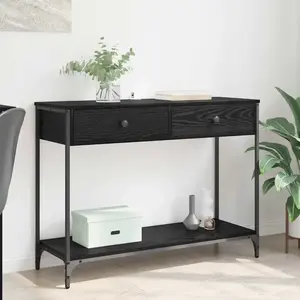vidaXL Table console Chêne noir 100 x 34,5 x 75 cm Bois d'ingénierie pas cher