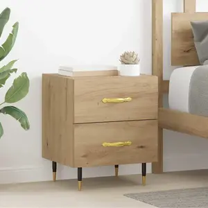 vidaXL Cabinet de chevet 2 pcs chêne artisanal 40 x 35 x 47.5 cm pas cher