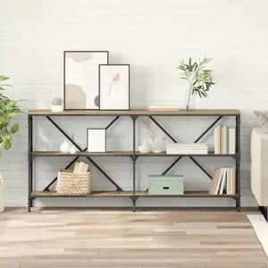 Comparateur de prix : vidaXL Table console avec étagère Chêne artisanal 160 x 30 x 75 cm