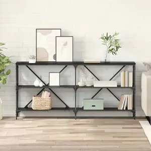 Comparateur de prix : vidaXL Vidaxl Table Console Avec Étagère Chêne Noir 160 X 30 X 75 Cm