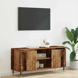 vidaXL Meuble TV Bois Ancien 104 x 35 x 50 cm Bois d'ingénierie pas cher