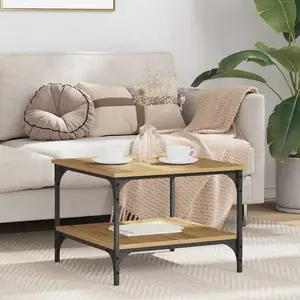 vidaXL Table basse Chêne artisanal 55 x 55 x 40 cm Bois d'ingénierie pas cher
