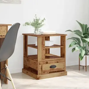 vidaXL Cabinet de chevet Bois ancien 50 x 50 x 60 cm Bois d'ingénierie pas cher