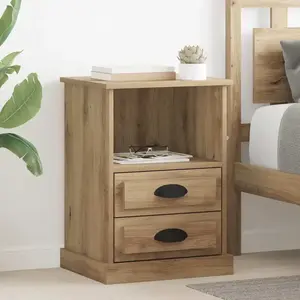 vidaXL Cabinet de chevet avec tiroir chêne artisanal 43 x 36 x 60 cm pas cher