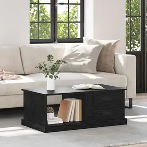 vidaXL vidaXL Table basse Chêne noir 90 x 50 x 35 cm Bois d'ingénierie pas cher