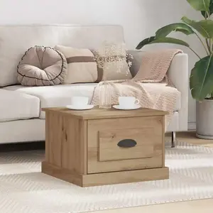 vidaXL Table basse chêne artisanal 50 x 50 x 35 cm Bois d'ingénierie pas cher