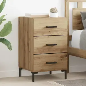 vidaXL Cabinet de chevet avec tiroir Chêne artisanal 40 x 40 x 66 cm pas cher